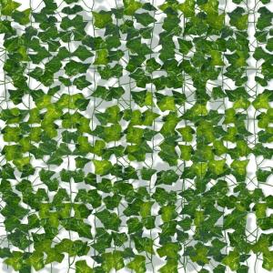 Ivy Kunstslingerset, 2,1 m klimopanken, 42 stuks decoratieve groene voor thuis, tuin en evenementdecoratie, duurzame en natuurlijke nepklimopplanten