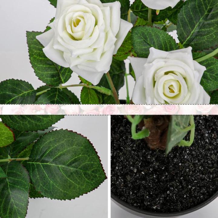 Kunstbloemen, rozenstruik, , kunstrozen in pot, rozenstruik, decoratie, woonkamer, balkon, terras, tuin, bruiloft