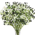 Gypsophila-, 10 stuks Gypsophila-planten, voor bruiloft, bruidsboeket, thuis, knutselen en decoratie (zwart en wit)