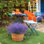 12 bundels kunstbloemen, balkon, weerbestendig, kunstbloemen, outdoor, uv-bestendig, , plastic boeket, voor balkonbakken, tuin, raamdecoratie, paars