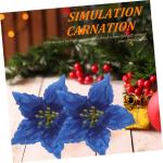 7st Künstliche Blumen Weihnachtskugeln Weihnachtsschmuck Aus Silbernem Weihnachtsstern Künstliche Weihnachtsblumenverzierung Weihnachtspicks Und Sprays Mini Mittelstücke Tür Sp