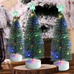 Weihnachtsbaum Klein mit Beleuchtung 3PCS Tisch Mini Weihnachtsbaum Geschmückt mit LED Lichterkette Tabletop Kleiner Weihnachtsbaum Mini Tannenbaum Künstlich Klein Weihnachtsdeko