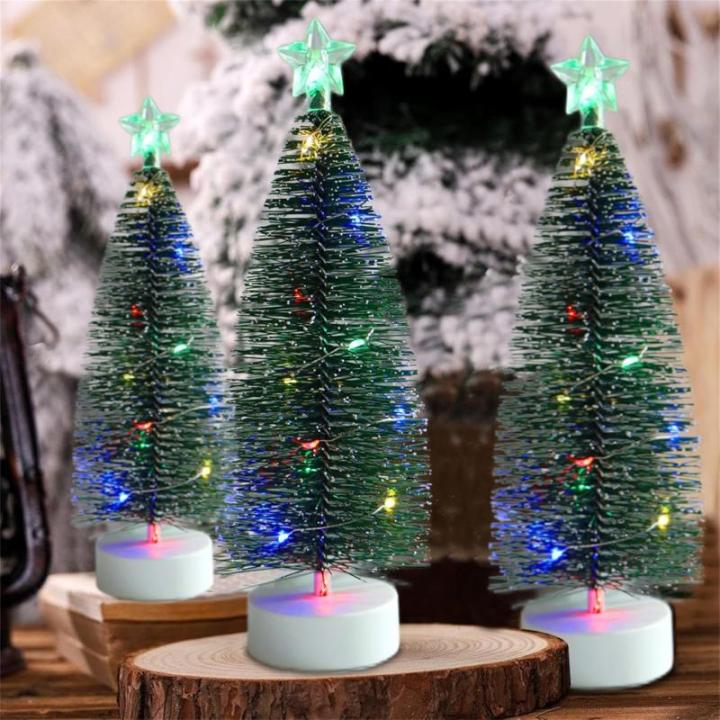 Weihnachtsbaum Klein mit Beleuchtung 3PCS Tisch Mini Weihnachtsbaum Geschmückt mit LED Lichterkette Tabletop Kleiner Weihnachtsbaum Mini Tannenbaum Künstlich Klein Weihnachtsdeko