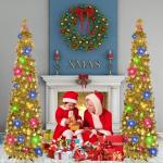 Kunstkerstboom met standaard, 1,5 m, opvouwbare pop-up kerstboom met pailletten voor Kerstmis, feestbenodigdheden, huisdecoratie, goud