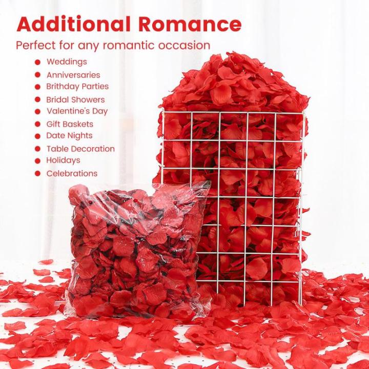 1200 stück Künstliche Rosenblätter, Romantische Rosenblätter Deko, Künstliche Rosenblüten Getrocknet für Hochzeit, Valentinstag, Jahrestag, Tischdekoration, Geburtstag, roma