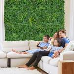 4 stuks kunstheggen, plantenwand, 50 x 50 cm, panelen met veelzijdige bladeren, gesimuleerd gazon, kunstplant, wandplant voor muur, balkon, tuin, groen