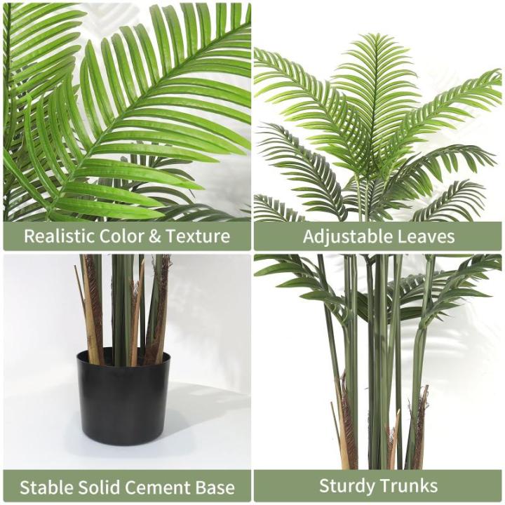 Areca kunstpalm, 120 cm, , 12 takken in pot, tropische Hawaï, groene kunstplant, decoratieve planten voor slaapkamer, kantoor, tuin, bruiloft, feestdecoratie
