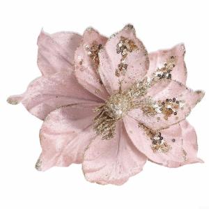 Glitzernder Weihnachtsstern, Weihnachtsbaumschmuck, hängende Dekoration für Weihnachtsbaum, Hochzeit, Party, Kranz, Dekoration (Rosa)