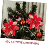 6 Stück Seidentuch Weihnachtsbaumdekoration Rote Ornamente Weihnachtsdekoration PVC Weihnachtsblumenkopf