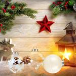 , wit, 24 stuks, kerstboomversiering, kerstdecoratie voor Kerstmis, feest