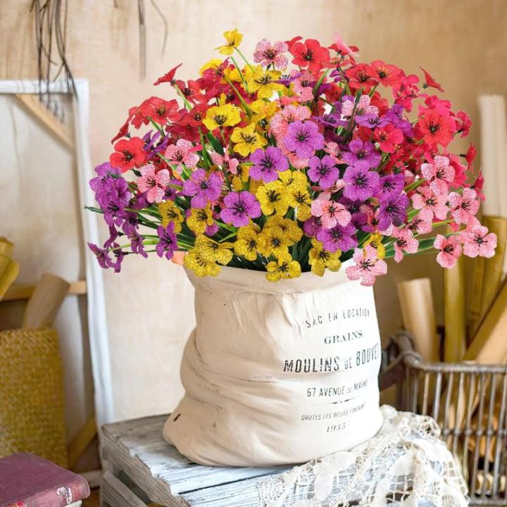 10 Stuks voor Buiten, 5 Kleuren, UV-Bestendige , Weerbestendig, Bloemenarrangement voor Tuin, Balkon, Raam, Huis, Feestdecoratie