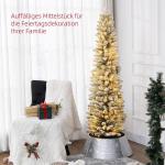 Kunstkerstboom, 180 cm, met 150 ledlampen, 329 takken, vlamvertragend, voor kerstfeest, binnen, groen + wit