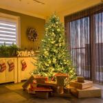 180 cm kunstkerstboom verlicht, scharnierende kerstboom met 8 lichtstanden, 280 warmwitte LED-lampjes, 788 takuiteinden van PE & PVC, dennenboom, kunstkerstboom, groen