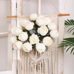 10 stuks witte kunstrozen, 50 cm, lang, enkele roos, kunstbloem, zijden bloesem, roos, realistische bloem voor tafel, kantoor, feest, bruiloft, woondecoratie (wit, 10 stuks)