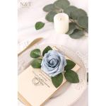 Kunstbloemen, rozen, 25 stuks, decoratieve bloemen, kunstrozen met stelen, doe-het-zelf bruidsboeketten, Valentijnsdag, Moederdag, bruiloftsfeest, babyshower, woondecoratie, stofbl