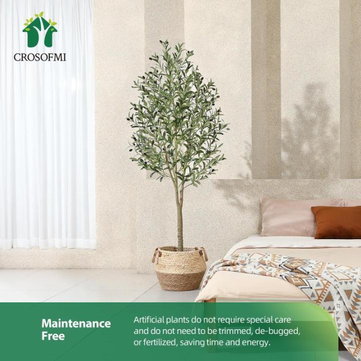 Kunstmatige olijfboomplanten, 180 cm, nep tropische plastic plant, perfecte grote planten in pot, voor binnen en buiten, huis, kantoor, tuin, moderne decoratie, housewarming cadeau