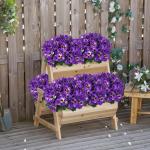 10 bundels kunstbloemen zoals echt balkon, kunstbloemen, buiten, uv-bestendig, weerbestendig, kunstbalkonplanten, balkonbloemen voor huis, vensterbank, bruiloft, decoratie (paars)