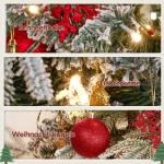 Kunstkerstboom met verlichting met sneeuw en stuk, kerstballen, kerstdecoratieset, metalen standaard, 180 cm, goud-rood