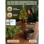 Kunstkerstboom 60 cm, in pot met led en sneeuw, kerstboom voor binnen en buiten, kunstboom voor kerstdecoratie, realistische look