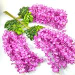 12 stengels nep Wisteria slinger opknoping bloem zijde bloem Wisteria Wijnstok decoratie voor outdoor indoor home keuken tuin huwelijksceremonie hotel party art decor (paars)