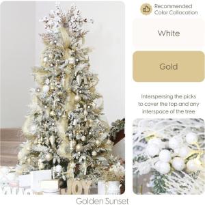 24er-Pack Kunstglitter Stechpalmenbeerenzweige, dekorative Obststäbe, glänzende Stiele, Picks, Zweige für Weihnachtsbaum, kleine Vase, Feiertage, Hochzeit, Party, 11 Zoll.Weiß