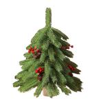 Weihnachtsdekoration, Mini-Weihnachtsbäume mit beflockten Nadeln, Beeren, Dekoration, dekorierte Bäume, Küche, Tischplatte, künstliche Weihnachtsdekoration für den Innen- und 