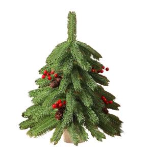 Weihnachtsdekoration, Mini-Weihnachtsbäume mit beflockten Nadeln, Beeren, Dekoration, dekorierte Bäume, Küche, Tischplatte, künstliche Weihnachtsdekoration für den Innen- und 