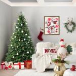 Künstlicher Weihnachtsbaum aus hochwertiger Fichte, 2,44 m, für Zuhause, Büro, Partydekoration, mit 1620 Zweigspitzen, einfacher Aufbau, Metallscharniere und Faltbarer Basis, 3 