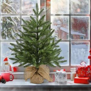 Mini-kunstkerstboom, 60 cm, kleine groene kerstboom, tafel, dennenboom, PE kerstboom voor kerstdecoratie