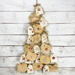 Houten boom, kerstboom, dennenboom, wanddecoratie, hangdecoratie om te versieren, knutselen, voor doe-het-zelf adventskalender, Kerstmis, advent (natuur - 60 cm)