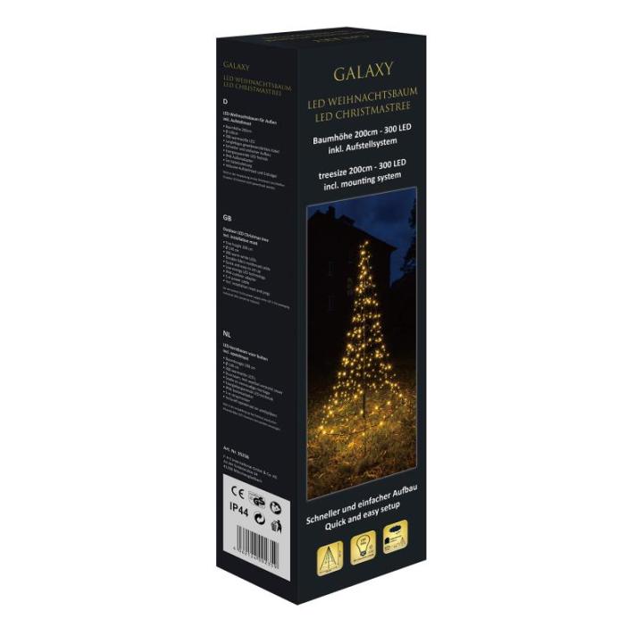 Galaxy Led-dennenboom, 200 cm, met 300 warmwitte leds