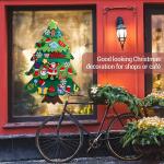 Vilten kerstboom van vilt, vilt, kerstboom voor kinderen, 3,28 ft viltboom om te versieren, doe-het-zelf vilten kerstboom met 32 ornamenten, kerst, decoratie voor muren, ramen en d