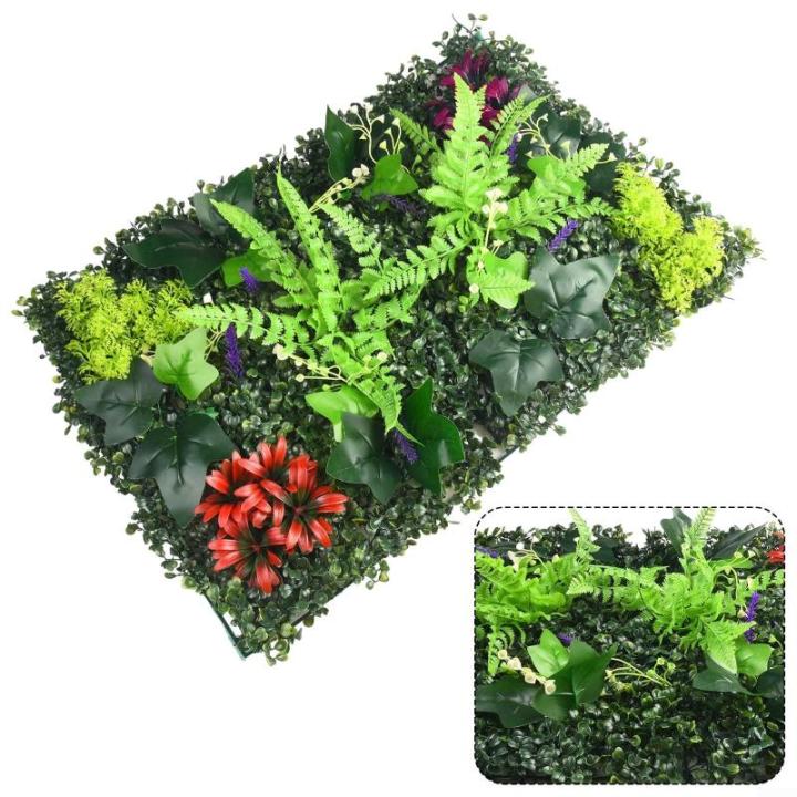 Decoratieve kunstmatige hekken 40 x 60 cm Kunstmatige Plant Gras Nep Plant Wandpanelen Kunstbloemen Hek Groene Bladeren Muur Hekken Outdoor Gesimuleerde Plant Wandpanelen Huis Tuin