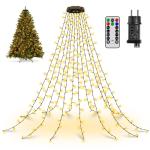 Lichtsnoer kerstboom 2,5 m, 300 leds, lichtketting voor buiten en , 12 strengen met ringtimer, 8 modi, waterdichte kerstverlichting voor buiten, 150 cm, 180 cm, 240 cm boom (warmwi