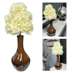 Kunstbloemen in pot decoratie woning moderne decoratie woonkamer, 32cm klein, crème bruin