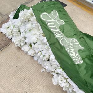 Weiße Wandpaneele Mit Künstlichen Blumen Und Stoffrückseite Für Hochzeit, Party, Brautparty, 3D-Wandkulisse Mit Romantischen Rosen(2x2m/6.5x6.5FT)