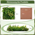 Set van 2 kunstheggen, plantenwand, 50 x 50 cm, panelen met veelzijdige kunstplanten, gesimuleerd gazon, wandpanelen, wandplanten, kunstplant voor muur, balkon, tuin, groen (11 soo
