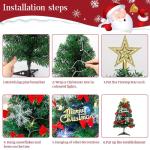 Mini-kerstboom, 60 cm kleine kerstbomen, kleine versierde kerstboom, kunstkerstboom met verlichting, tafelkerstboom (A)