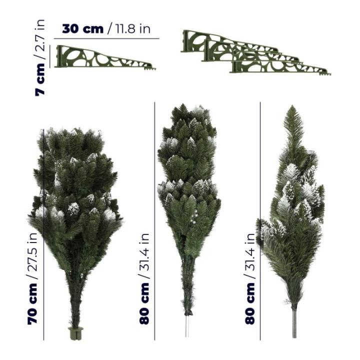 Kunstkerstboom met zilveren kralen en rijp, 220 cm dennenboom van pvc, groene kerstboom met 535 takken, kunststof standaard, Ø ca. 120 cm (premium sneeuwvlok 220 cm)