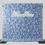 Blaue Rosen-Blumen-Wand-Rosen-Panel-Set, Künstliche Wand-Blumen-Hintergrund, 3D-Seiden-Hortensien-Rosen-Blumen-Panel Für Foto-Hintergrund(6.56ftx9.8ft)