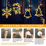 Kerstverlichting – 10 led-lichtgordijnen, werkt op batterijen, warme Biacno timer, decoratieve kerstverlichting voor kerstboom, raam, deur, bruiloft (sneeuwvlok en eland)