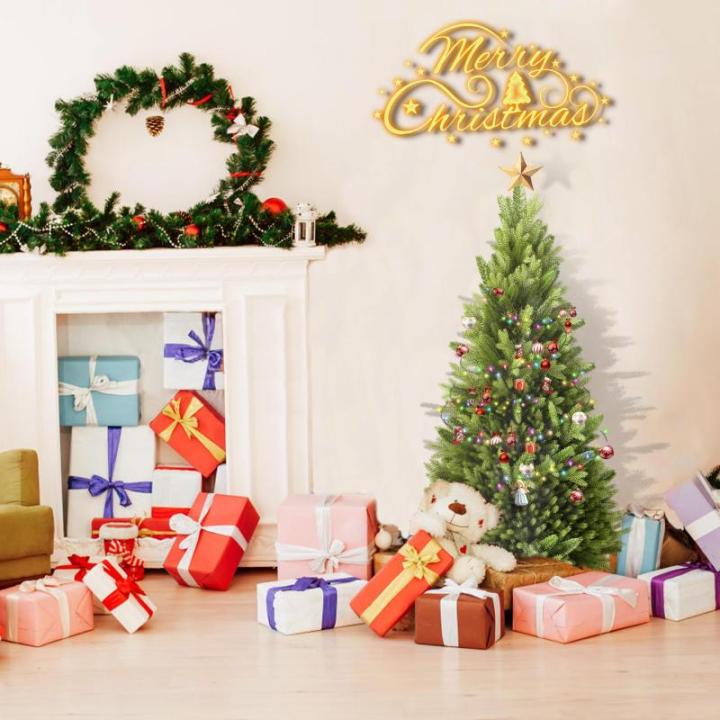 Künstlicher Weihnachtsbaum 210cm, Tannenbaum mit Holzständer, PVC+PE Christbaum Weihnachtsbaum inkl. 1150 Spitzen, für Weihnachtsdeko Mehrweg