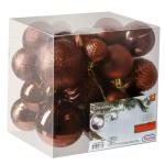 bruine kerstbalornamenten voor kerstversiering - 36 stuks kerstboom onbreekbare ornamenten met ophanglus voor vakantie- en feestdecoratie (combo van 6 stijlen in 3 maten)