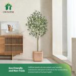 Kunstmatige olijfboomplant, 150 cm, kunstvorm, zijden boom, perfecte in pot voor binnen en buiten, verpakking van 2 stuks