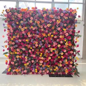 2 M × 2 M/6,5 × 6,5 Fuß Bunte Rosen, 5D-simulierte Rosenwand, Hintergrundwandstoff, Hintergrundblumenwand, Blumenarrangement-Blumenwandpaneel-Set, Seidenhortensien-Blumenpaneel 