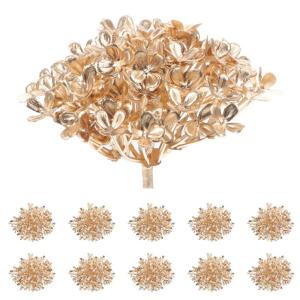 2 Sätze Künstlicher Hortensienkopf Blumenstrauß Künstliche Pflanzen Künstliche Hortensienblüte Hochzeitsblumenornament Hochzeits-hortensien-dekor Golden Plastik 10 Stück * 2