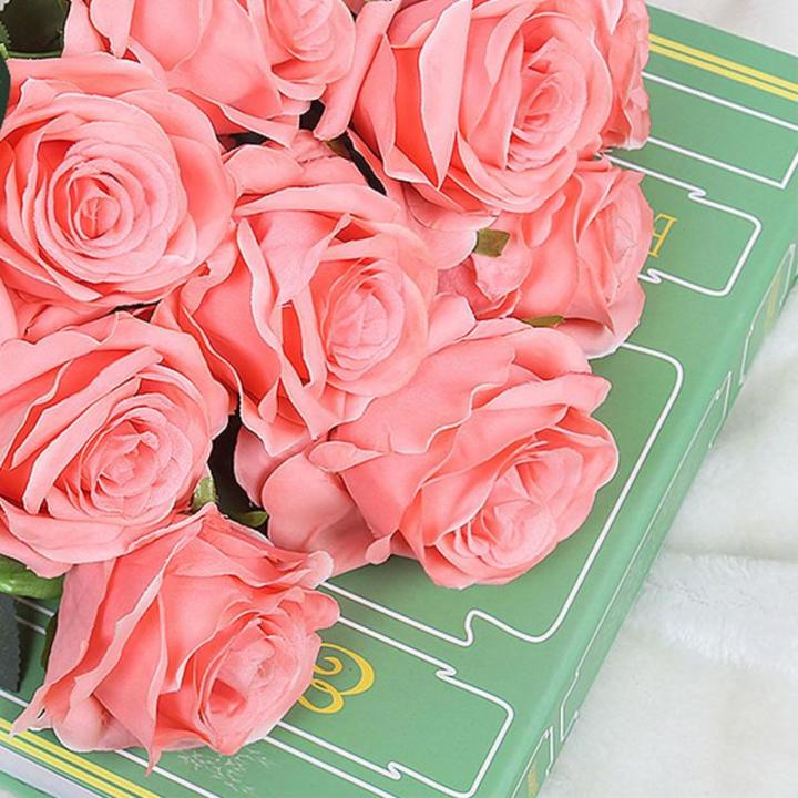 Realistische künstliche Rosensträuße für Küche, Garten, Hochzeit, Tafelaufsatz, Dekoration, 12 Stück