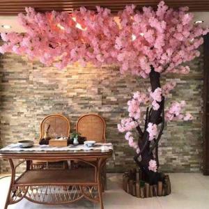 Japanische rosa Kirschblütenbäume – Künstliche Kirschblütenbäume – Simulation von Pfirsichblütenbäumen – Gartenpflanzen, künstliche Blumen, atemberaubender Blumenboge