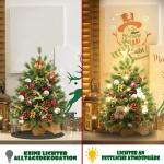 Mini-kerstboom met warmwitte verlichting, led, kleine kerstboom, kunstmatig versierd, voor kerstdecoratie, 60 cm, tafel, kerstboom, typre C-Pure PE kerstboom