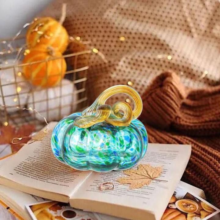 Herbstdeko Tischdeko Glas Kürbis,Herbst Dekoration Kürbisfigur für Herbsternte Dekor,8cm Glas Kürbis Sammelfiguren Tischakzent für Tischdeko,Erntedankfest Thanksgiving Hallowe